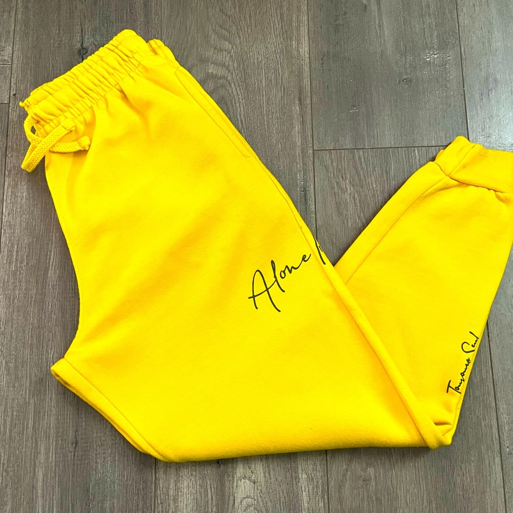 Yellow mens joggers